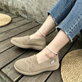 Women Knit Slip On Shoes Breathable Mesh Flat Loafers Lightweight Comfort Soft Sole Walking Casual Shoes For Elderly Ladies