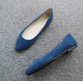 Women Military Green Flats Pointy Toe Nubuck Flock Flats Wide Fits 33 45 46 47 48 29cm Slip-On Luxury Desginer Ballet Shoes Grey