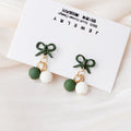 Korean Style Contracted Heart Pearl Earrings For Women Sweet Flower Zircon Geometric Pendant Earring Girl Party Jewelry Gift