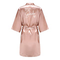 Party Wedding Bride Robe Wedding Party Team Bride Robe Kimono Satin Pajamas Bridesmaid Bathrobe With White Letters YE8171