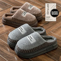 Winter Warm Slippers Women Men Thick Plush Platform EVA Shoes Silent Non-Slip Outdoor Indoor House Slides Cozy Bedroom Mules
