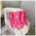 Spring Summer Women Large Capacity Transparent Tote Bag Jelly PVC Shoulder Bag Large Outing Beach Shopping Bag Casual Handbag