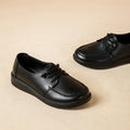 Women Leather Mules Elegant Women Mules Shoe Solid Color Leather Summer Slippers Outdoor Casual Walking Slip on Shoe Light Anti-skid Mother Footwear