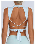 PMWRUN Sports Bra Yoga Clothing Beauty Back Backless Quick-Drying Strap Sporty Woman Top Fitness Yoga Wear Sportswear