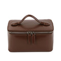Makeup Bag Cosmetic Ladies Saffiano Split Leather Travel Toiletry Case Bag Portable Hanging Makeup Organizer Box Dopp Kit Cosmetic Bag For Women