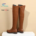 Black Large Size Long Boots Fashion Cross Tied Side Zipper Over The Knee Boots Autumn Winter Women's Shoes Sexy Thigh Boots CD