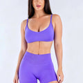 HISTELLO Impact Sports Bra Women Open Back Fitness Top Removable Pads Gym Moisture Wicking Workout Wear Running Pilates Yoga Bra