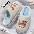 Cartoon Dog Pattern Women's Indoor Slippers Autumn Winter Warm Comfort Bedroom Slippers Woman Soft Lightweight Home Cotton Shoes