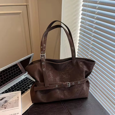 Fashionable Casual Underarm Bag, Niche Simple Shoulder Bag for Women, High-End Commuter Large-Capacity Frosted Texture Tote Bag