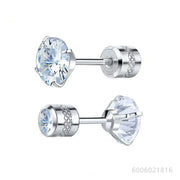 925 Sterling Silver Gold White/Black/Color Zircon Stud Earrings For Women Fashion Jewelry Party Wedding Accessories