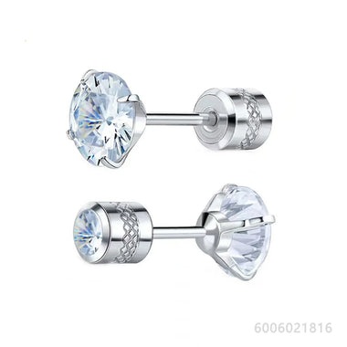 925 Sterling Silver Gold White/Black/Color Zircon Stud Earrings For Women Fashion Jewelry Party Wedding Accessories