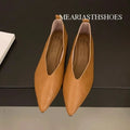 Meariasth Women's Square Toe Vintage Flats Soft Loafers Comfortable Leather Ballet Shoes for Female Dress Shoes Mujer
