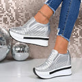 Chunky Platform Hidden Heel Loafers Women Autumn 2026 Breathable  Hollow Out Thick Bottom Sneakers Women Height Increase Shoes