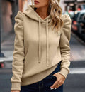 2024 Autumn Winter New Polo Hoodie Solid Color Long Sleeve Fashion Stacked Sleeve Casual Comfortable Women's Hoodie