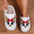 Christmas Slippers Cotton Plush Winter Warm House Shoes Unisex Indoor Footwear for Women Men Holiday Gift Home Bedroom