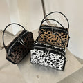 Women'S Handbag 2026 Small Square Bag Leopard Print Design Minimalist Shoulder Bags Commuter Frosted Mini Crossbody Bags