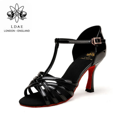 Women Shoes LDAE Women Latin Dance Shoes Mid To High Heel Soft Sole For Competition & Practice