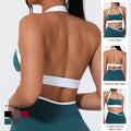 Ctenkevet Summer Women's Color Clash Quick-Dry Crop Top Sleeveless Backless Gym Bra for Outdoor Running Sports Underwear Woman