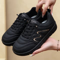 Autumn Women Soft PU Leather Sneakers Embroidery Lazy No Tie Board Shoes Lightweight Non Slip Platform Casual Daily Walking