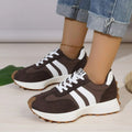 Women's Fashion Chunky Thick Sole Hidden Heel Daddy Sneakers Versatile Lace Up Casual Sports Walking Shoes For Daily Wear