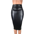 Leather Skirt Back Split Women Sexy Bodycon Pencil Skirt Sexy Office Lady Pencil Package Skirts High Waist Summer Long Skirt