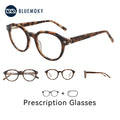 BLUEMOKY (XS Size) Acetate Round Prescription Glasses For Woman Anti Blue Light Custom Progressive Multifocal Optical Eyeglasses