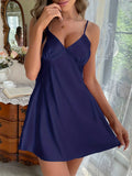 Womens Nightgown Satin 1-Piece Womens Satin Nightgown Elegant Slim Strap Slip Dress Lightweight Sleepwear Home Loungewear Short