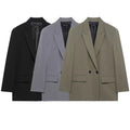 2025 Women's Blazer Spring Office Wear Outerwears Black Green Gray Blazer Long Sleeve Coats Blazers Fitted Suit Jacket