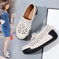 Summer Woman's Casual Shoes Flats Leather Slip-on Ladies Platform Hollow Loafers Breathable Female Moccasins Chaussures Femme