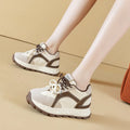 2026 8cm 3inch leather Women Causal Shoes Comfortable Non Slip Platform Sneakers Casual Shoes Chunky Office Everyday Wear