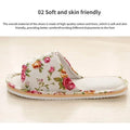 House Flax Slippers Women Floral Autumn Cute Home Indoor Non Slip Funny Sandals Cartoon Kawaii Linen Cat Shoes Flat  Striped