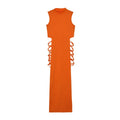 Women's Sexy Dress Criss Cross Cut Out Dress, Sexy Bodycon Mock Neck Sleeveless Dress, Women's Clothing
