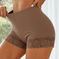 Women's Lingerie Sexy BZEL Women's Lace Trim Tummy Control Butt Lift Safety Shorts Phone Pocket Sexy Lingerie Seamless Breathable Female Comfort Boxer