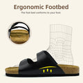 Unisex Cork Slides Arizona Style Contoured Footbed Arch Support Adjustable Buckle Anti-Slip Summer Casual Sandals for Women Men