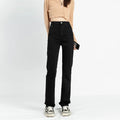 OUSSYU Y2K Straight Jeans Women's 2023 Autumn New Loose High Waist Wide Leg Denim Pants Fashion Trend Casual Comfort Trousers