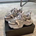 Women's Chunky Sneakers 2025 Spring Breathable Mesh Platform Sports Shoes Woman Fashion Lace Up Thick Sole Casual Shoes Mujer