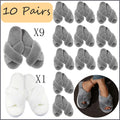 4-12Sets Fuzzy Slippers Bridesmaid Slippers Wedding Women Houes Shoes Bachelorette Party Favors Gift Open Toe Soft Warm Fuzzy