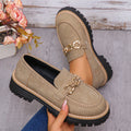 Spring/Autumn Round Head Thick Bottom Anti Slip Casual Work Shoes Fashion New Style Comfortable Large Single Shoes for Women