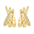 Original 2026 S925 Sterling Silver Zircon 18K Gold Lining Vintage Hoop Earrings for Women Birthday Party Wedding Gift Jewellery