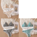 3/6pcsSeamless Bra Set, Low Rise Underwear, Leopard Print Bra, Sexy Lingerie Set, V-Neck Sports Bra, Women'S Cotton Lingerie Set