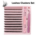 DIY Lashes Clusters Set Extensions Kit Fake eyelashes Mix Lash Clusters with Lash Bond Seal and Lash Applicator Tool Makeup