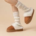 2026 Trend Flufy Fur Mules Slippers for Women Comfortable Thick Bottom Wam Plush Indoor Slippers Women Furry Winter House Shoes