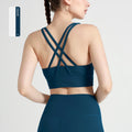 Summer Women Sports Bra Sexy Criss Cross Straps back Sports Top Underwear Shockproof Yoga Running Fitness Crop Top