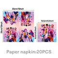 Party Disposable Set K-Pop Theme Disposable Tableware Set for Kids Birthday Baby Shower Party - Paper Plates Cups And Tablecloth with Birthday Banner