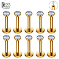 Jewelry Set Titanium Piercing 10pcs 20/18/16g G23 Titanium Piercing CZ Lip Labre Earrings Set Lip Stud Ring Tragus Free Spiral Cartilage Jewelry For Women