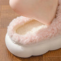 Thick Bottom Cute Bowtie Women's Fluffy Slippers Winter 2026 Warm Long Plush Home Slippers Soft Sole Lamb Girls Indoor Shoes