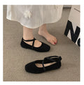 Women Square Toe Ballet Flats Soft Sole Casual Shoes Cross Strap French Style Ladies Shallow Low Heel Walking Footwear 2027