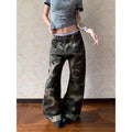 YIBASHU Women Camouflage Gothic Y2k Gyaru Baggy Jeans Oversize Denim Trousers Vintage Harajuku Grunge Cargo Wide Leg Jean Pants