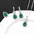 4Pcs Women Jewelry Set Teardrop Crystal Pendant Necklace Earrings Wedding Daily Banquet Anniversary Jewelry Gifts
