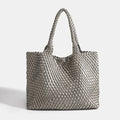 Women's Handmade Woven Tote Bag, Large Capacity Commuter Shoulder Handbag,Versatile Minimalist Elegant Underarm Bag for Everyday